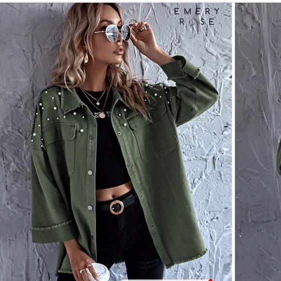 SHEIN Jackets & Blazers - SheIn Pearl Shacket